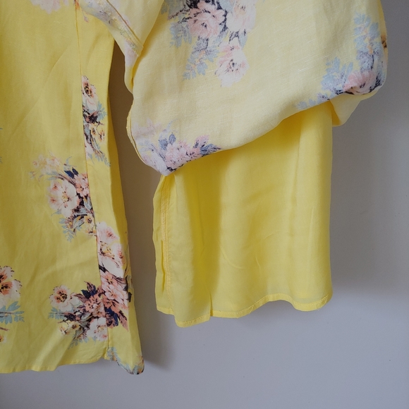 Anthropologie Feather Bone Talese Wide Leg Pants Yellow Size 8 - Picture 15 of 16